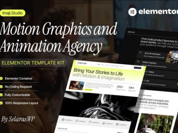 ImajiStudio - Motion Graphics & Animation Agency Elementor Pro Template Kit