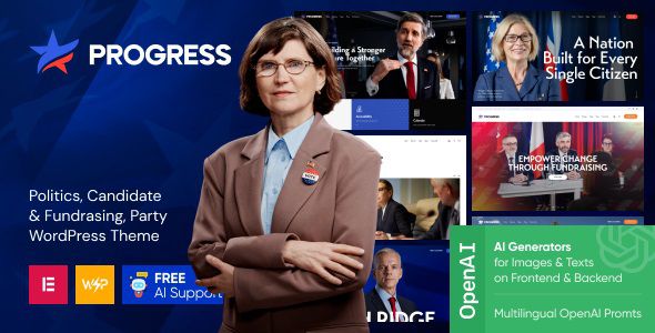 Progress Politics, Candidate & Fundraising WordPress Theme