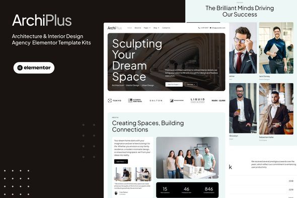 Archiplus - Architecture and Interior Design Elementor Pro Template Kit