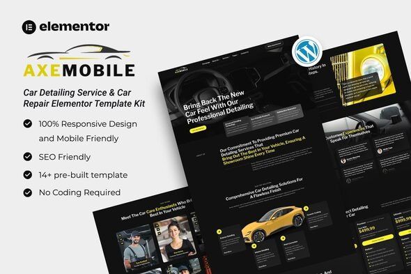 Axemobile Car Detailing Service & Car Repair Elementor Template Kit