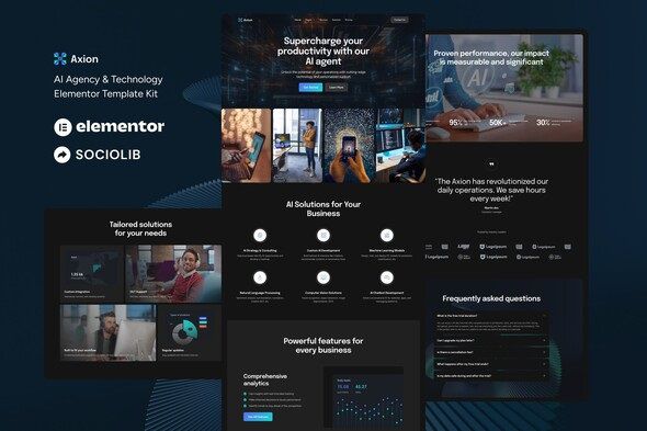 Axion AI Agency & Technology Elementor Template Kit