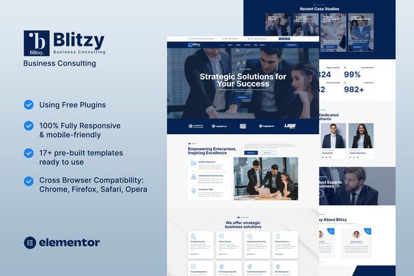 Blitzy Business Consulting Elementor Template Kit