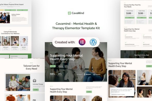 Cavamind Mental Health & Therapy Elementor Template Kit