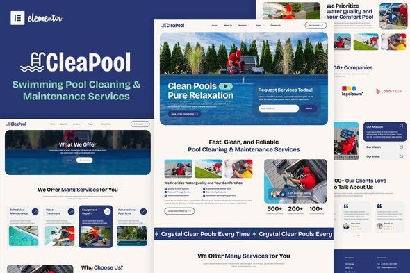 Cleapool - Swimming Pool Cleaning and Maintenance Service Elementor Template Kit 1 Cleapool Swimming Pool Cleaning and Maintenance Service Elementor Template Kit