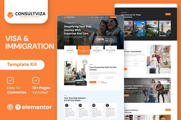 Consultviza Immigration & Visa Consulting Elementor Template Kit