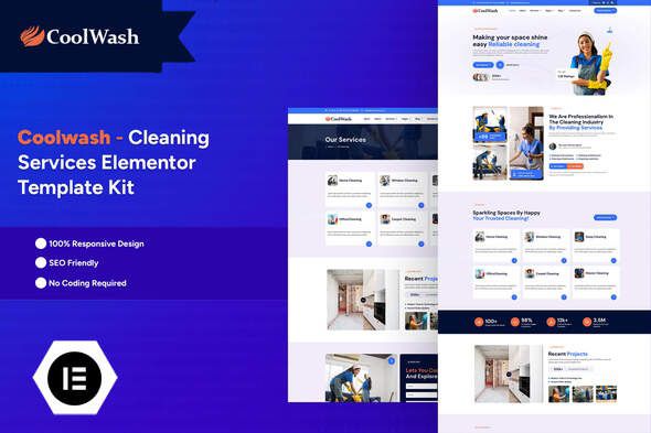 Coolwash Cleaning Services Elementor Pro Template Kit