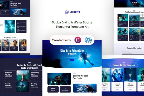 Deepdive Scuba Diving & Water Sports Elementor Template Kit