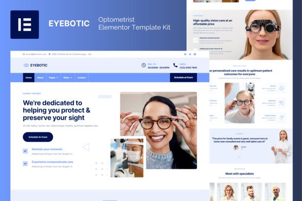 EyeBotic Optometrist Elementor Pro Template Kit