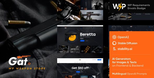 Gat - Gun & Weapon Store WordPress Theme 1 Gat Gun & Weapon Store WordPress Theme