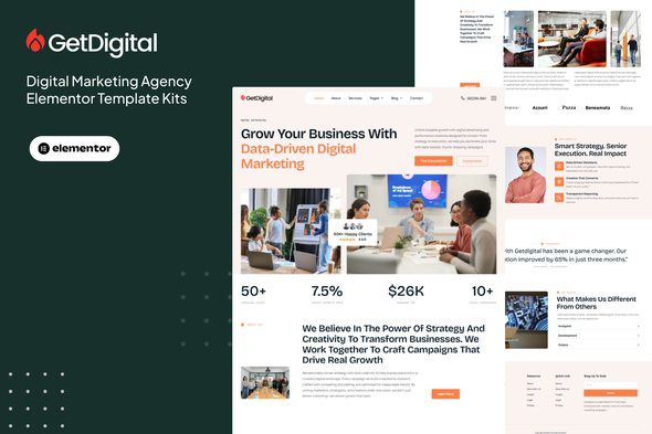 GetDigital - Digital Marketing Agency Elementor Pro Template Kit 1 GetDigital Digital Marketing Agency Elementor Pro Template Kit