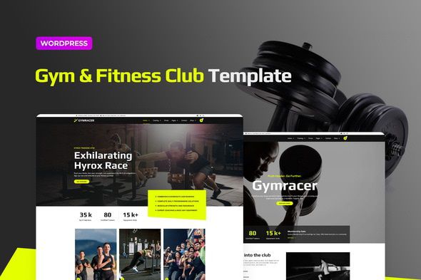 Gymracer Hyrox Gym Elementor Pro Template Kit