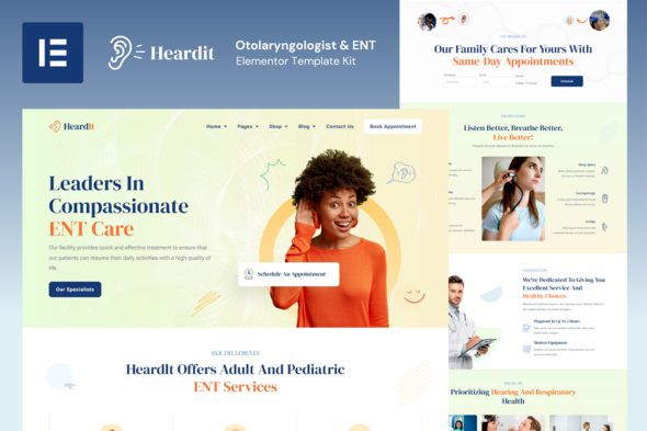 HeardIt Otolaryngologist & ENT Elementor Pro Template Kit
