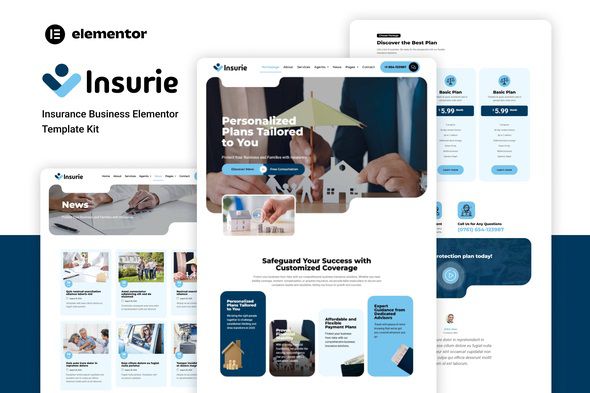 Insurie Insurance Business Elementor Template Kit