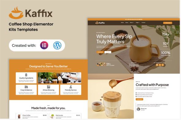 Kaffix - Coffee Shop & Cafe Elementor Template Kit 1 Kaffix Coffee Shop & Cafe Elementor Template Kit