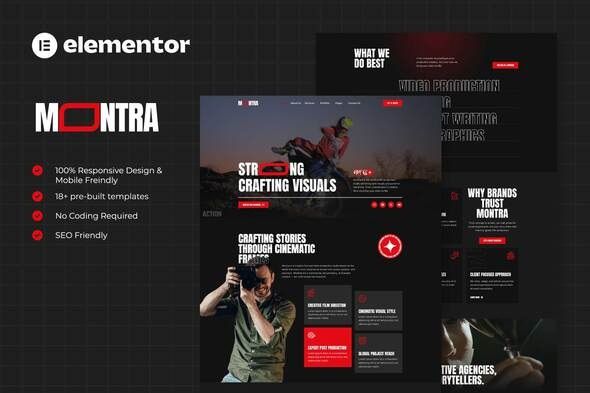 Montra Film & Video Production Elementor Template Kits