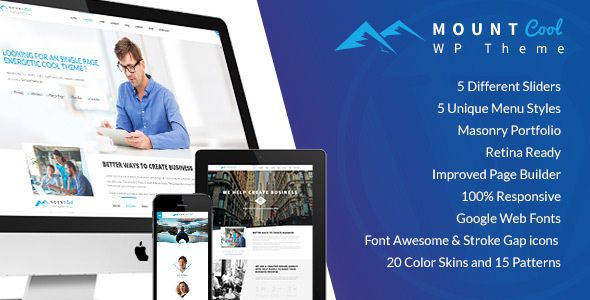 MountCool Single Page Portfolio WordPress Theme