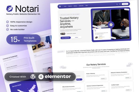 Notario Notary Public Elementor Template Kit