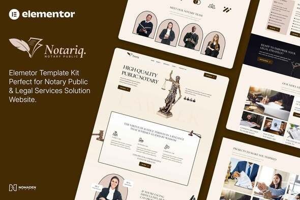 Notariq Notary Public & Legal Services Elementor Template Kit