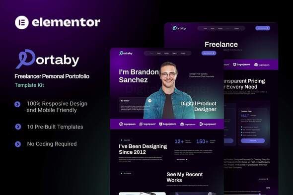 Portaby Freelancer Personal Portofolio Elementor Template Kit