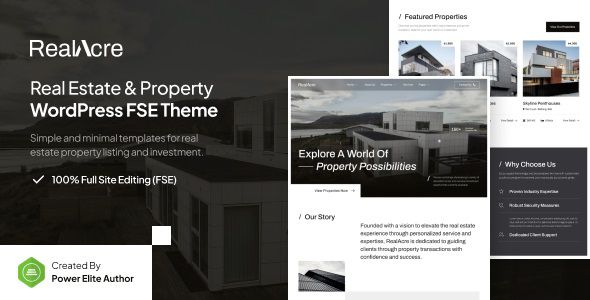 RealAcre Real Estate & Property Gutenverse WordPress Theme