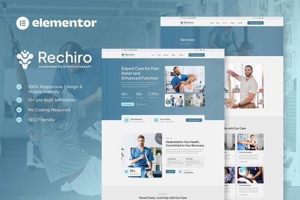 Rechiro Chiropractic & Physiotherapy Elementor Template Kit
