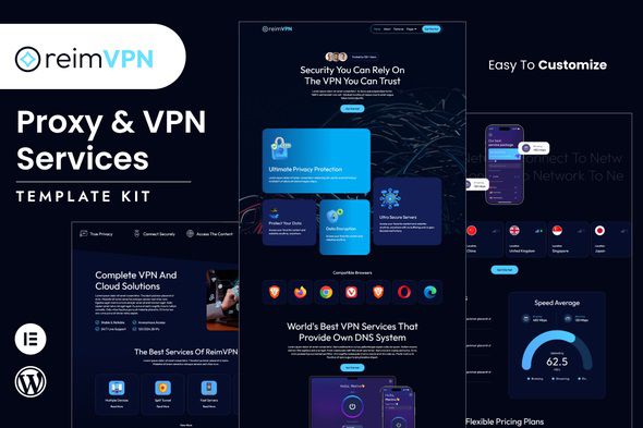 Reimvpn - Proxy & VPN Services Elementor Template Kit 1 Reimvpn Proxy & VPN Services Elementor Template Kit