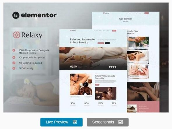 Relaxy Spa & Wellness Elementor Template Kit