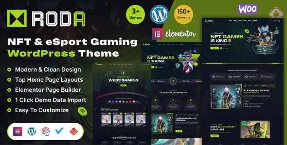Roda eSports & Gaming NFT WordPress Theme