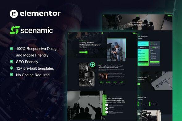 Scenamic Video Production Service Elementor Template Kit