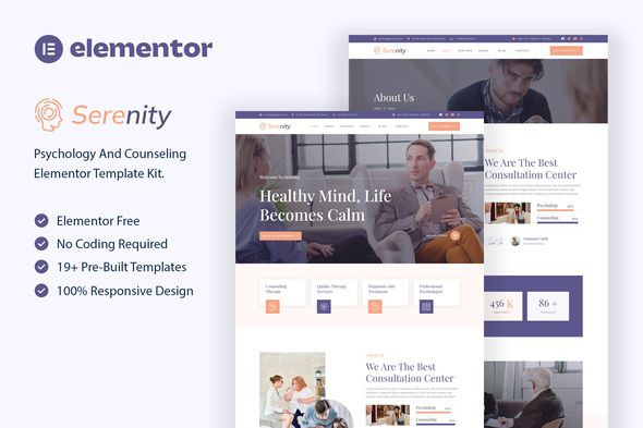 Serenity Psychology & Counseling Elementor Template Kit