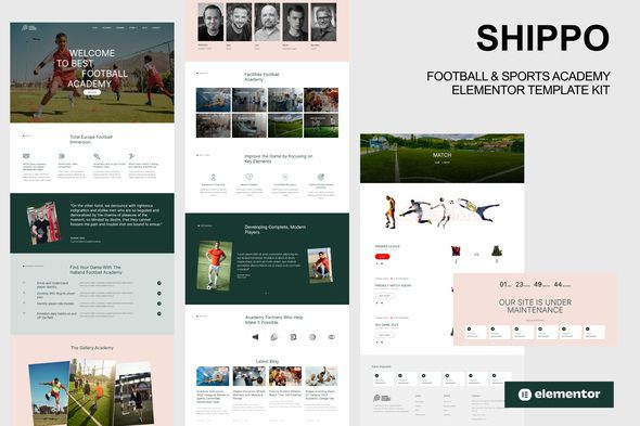 Shippo Football & Sports Academy Elementor Template Kit