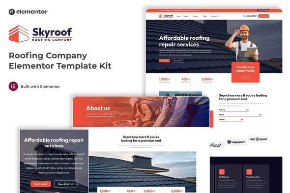 Skyroof - Roofing Company Elementor Template Kit 1 Skyroof Roofing Company Elementor Template Kit