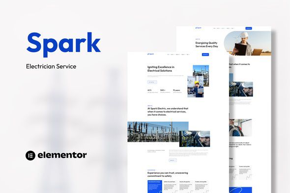 Spark Electrician Service Elementor Template Kit