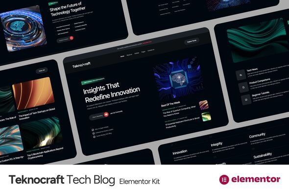 Teknocraft - Dark Theme Technology Blog Template Kit 1 Teknocraft Dark Theme Technology Blog Template Kit