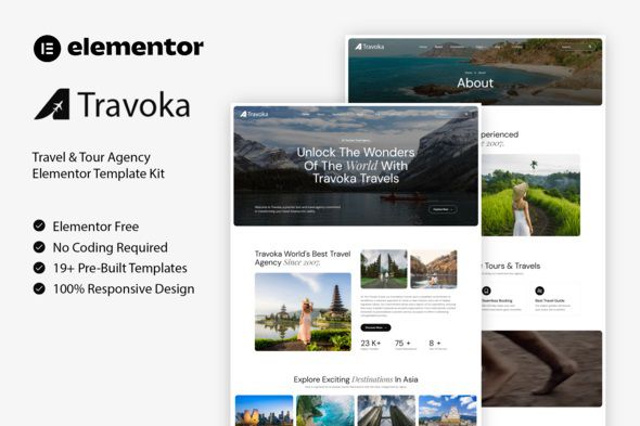 Travoka Travel & Tour Agency Elementor Template Kit