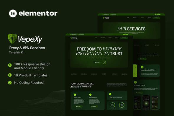 Vepexy Proxy & VPN Services Elementor Template Kit