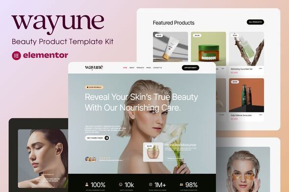 Wayune Beauty Care Product Elementor Template Kit