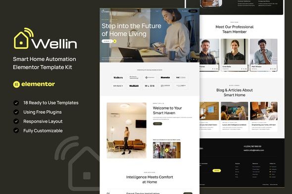 Wellin - Smart Home Automation Elementor Template Kit 1 Wellin Smart Home Automation Elementor Template Kit
