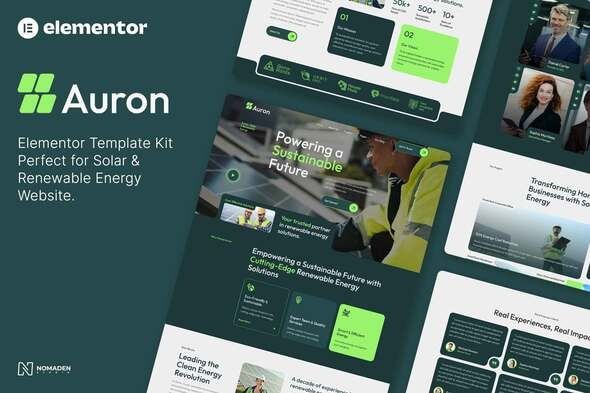 Auron - Solar & Green Renewable Energy Elementor Template Kits 1 Auron - Solar & Green Renewable Energy Elementor Template Kits