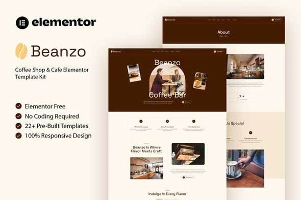 Beanzo - Coffee Shop & Cafe Elementor Template Kit