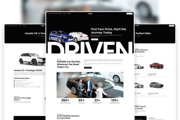 Carlist - Modern Minimalist Car Rental Elementor Template Kit