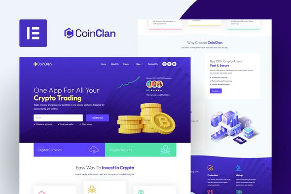 CoinClan - Cryptocurrency Elementor Pro Template Kit 1 CoinClan Cryptocurrency Elementor Pro Template Kit