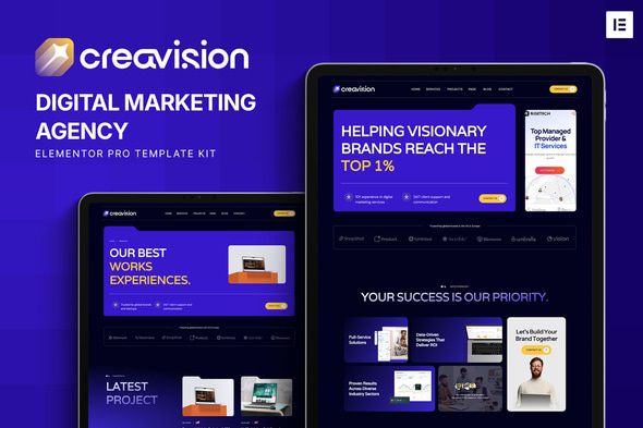 Creavision Digital Marketing Agency Elementor Pro Template Kit