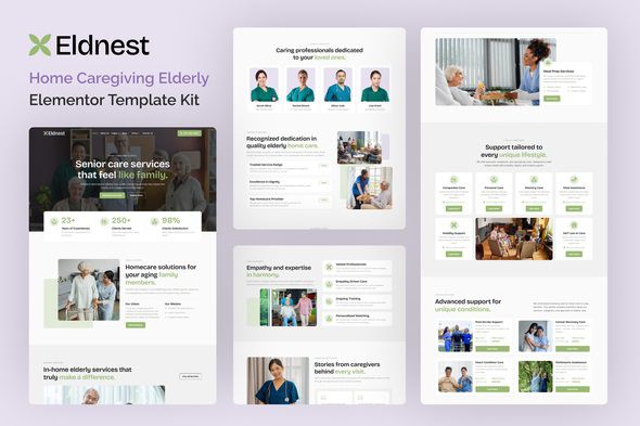 Eldnest - Home Caregiving Elderly Elementor Template Kit