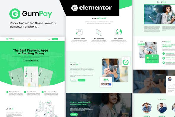 GumPay - Money Transfer & Online Payments Elementor Template Kit 1 GumPay Money Transfer & Online Payments Elementor Template Kit