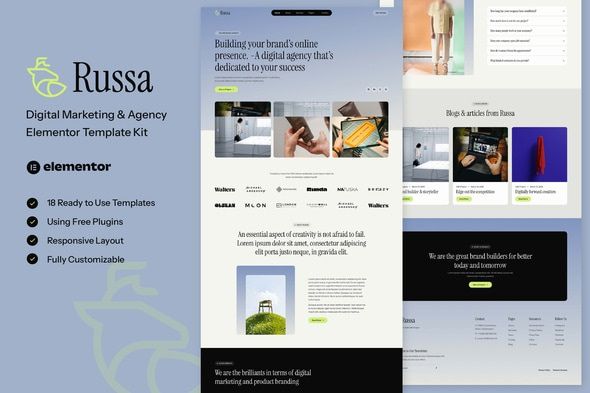 Russa - Digital Marketing & Agency Elementor Template Kit