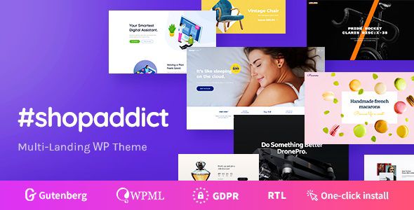 Shopaddict - WordPress Landing Pages Theme 1 Shopaddict - WordPress Landing Pages Theme