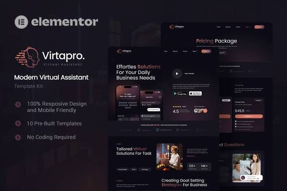 Virtapro - Modern Virtual Assistant Elementor Template Kit