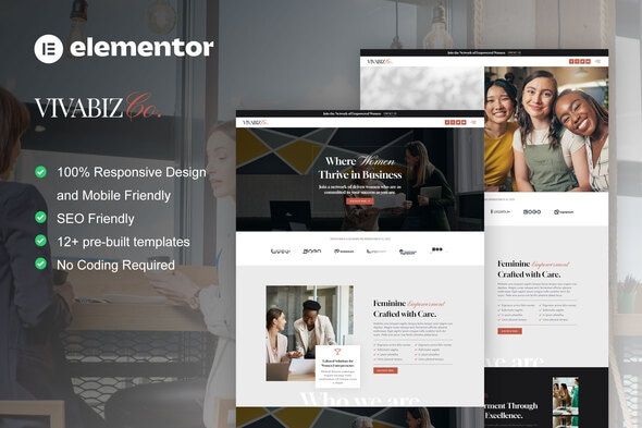 Vivabiz - Feminine Business Coaching Elementor Template Kit 1 Vivabiz - Feminine Business Coaching Elementor Template Kit