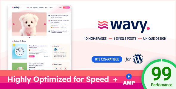 Wavy - Modern & Lightweight Blog for WordPress
